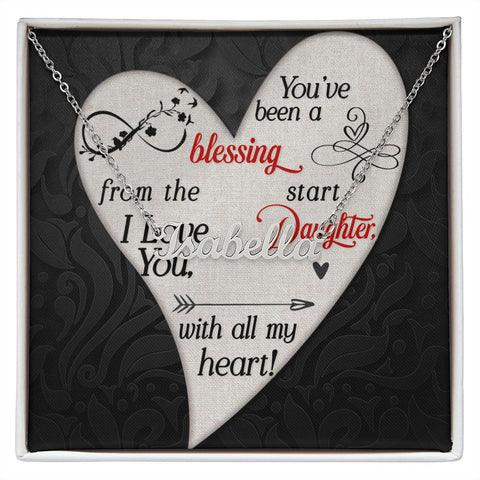 Daughter Name Necklace-You are a blessing - Custom Heart Design