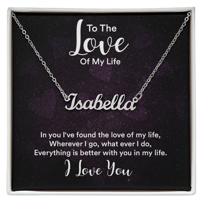 My Love Name Necklace-In you I found | Custom Heart Design