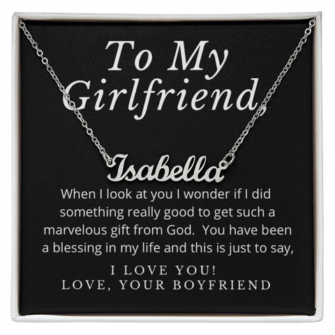 Girlfriend Name Necklace-You are a blessing | Custom Heart Design