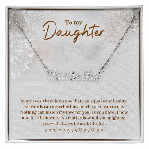 Daughter Name Necklace-For all of eternity | Custom Heart Design