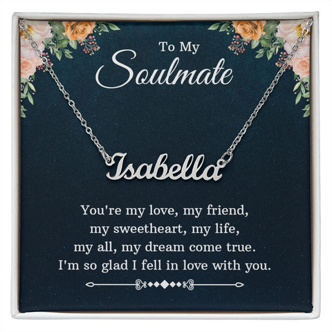 Soulmate Name Necklace-You're my love | Custom Heart Design