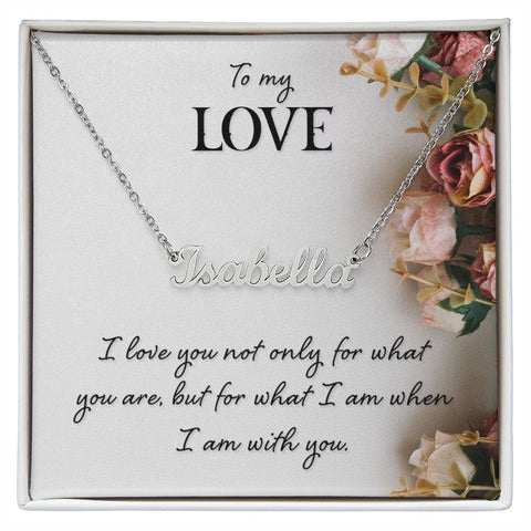 Sweetheart Name Necklace-I love you not only | Custom Heart Design