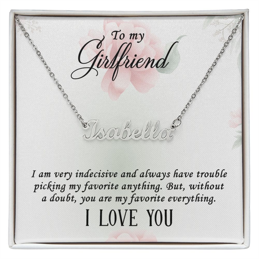 Girlfriend Name Necklace-I am indecisive | Custom Heart Design