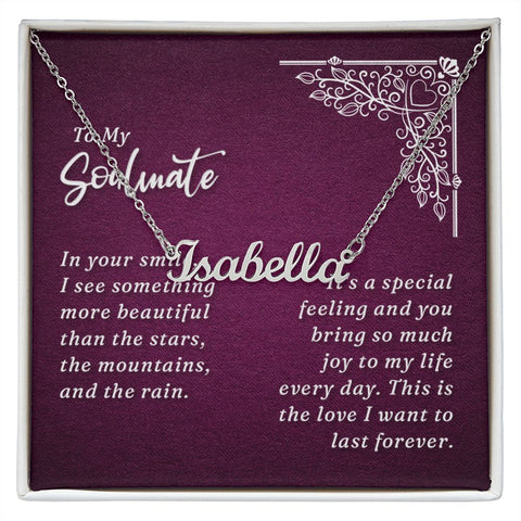 Soulmate Name Necklace-In your smile | Custom Heart Design