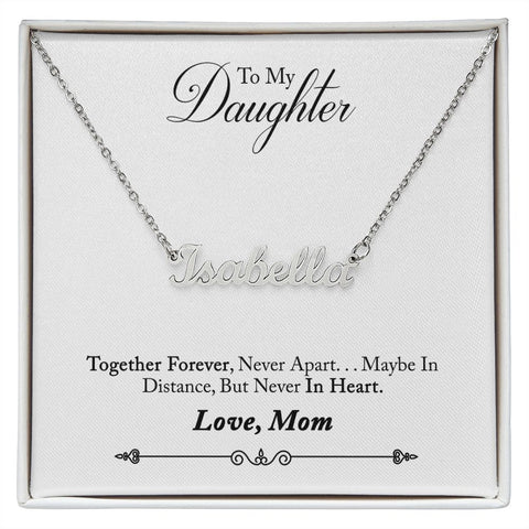 Daughter Name Necklace, From Mom-Together forever | Custom Heart Design
