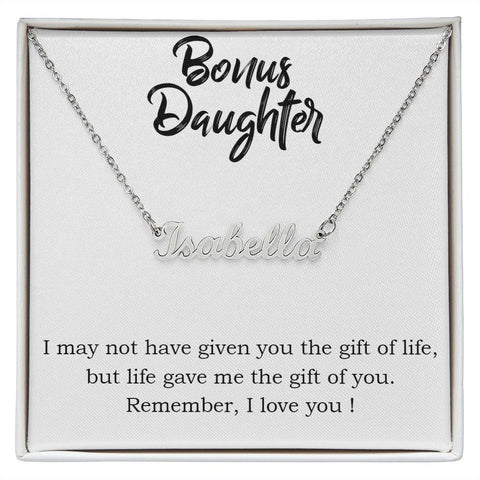 Bonus Daughter Name Necklace-The gift of you | Custom Heart Design