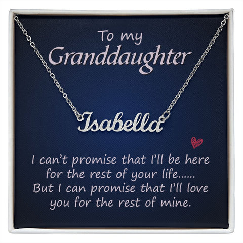 Granddaughter Name Necklace-For the rest of your life | Custom Heart Design