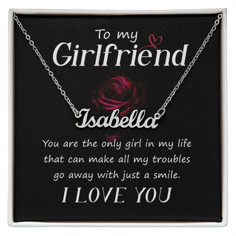 Girlfriend Custom Name Necklace-Your smile | Custom Heart Design