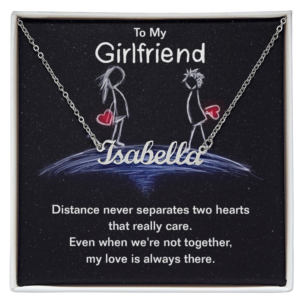 Girlfriend Name Necklace-You are the stars in my sky | Custom Heart Design