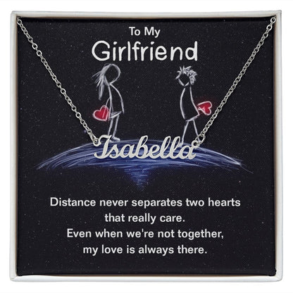 Girlfriend Name Necklace-You are the stars in my sky | Custom Heart Design