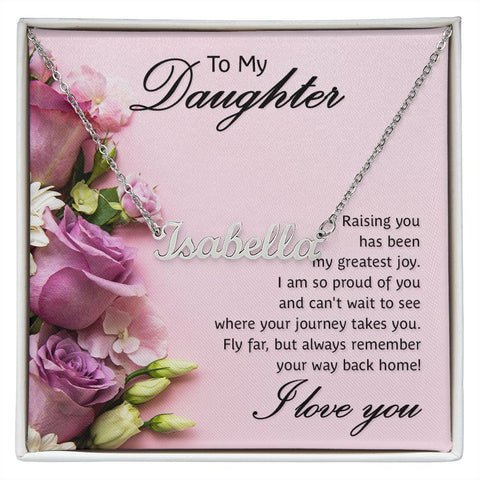 Daughter Name Necklace-My greatest Joy | Custom Heart Design