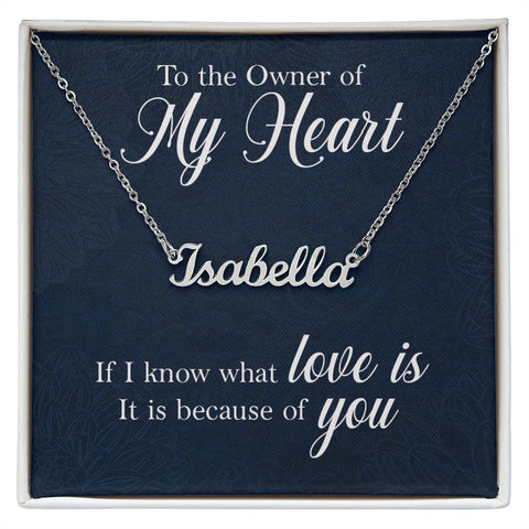 Custom Name Necklace-To the owner of my heart | Custom Heart Design