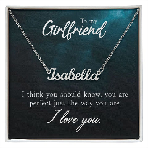 Girlfriend Name Necklace-I think you should know | Custom Heart Design