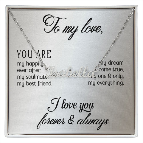 Sweetheart Name Necklace-Forever and always | Custom Heart Design