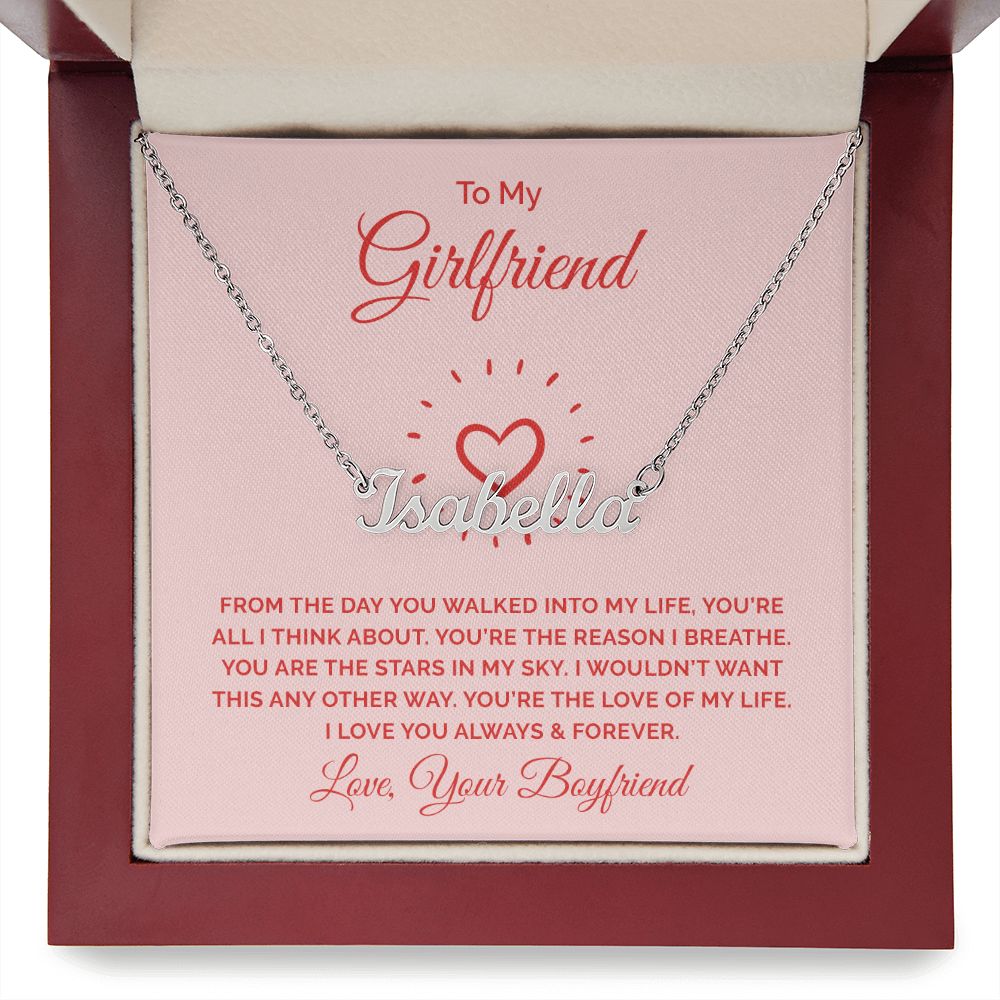 Girlfriend Name Necklace-You are the stars in my sky | Custom Heart Design