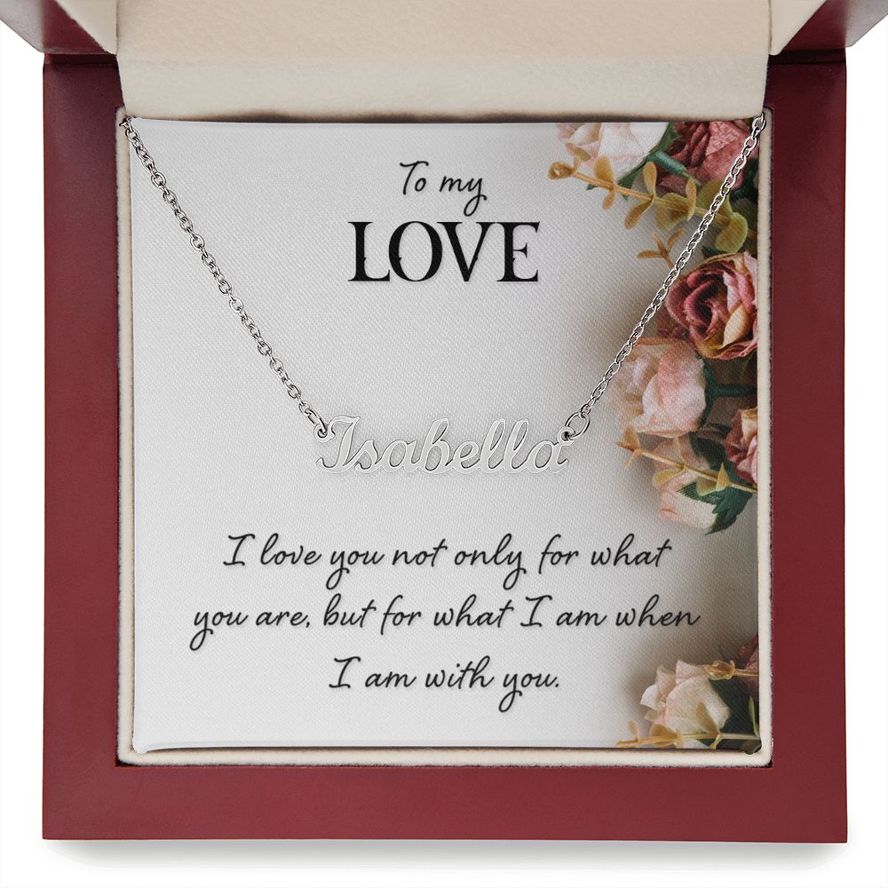 Sweetheart Name Necklace-I love you not only | Custom Heart Design