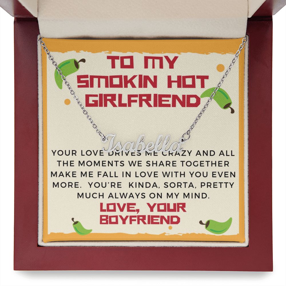 Girlfriend Name Necklace-Your love drives me crazy | Custom Heart Design