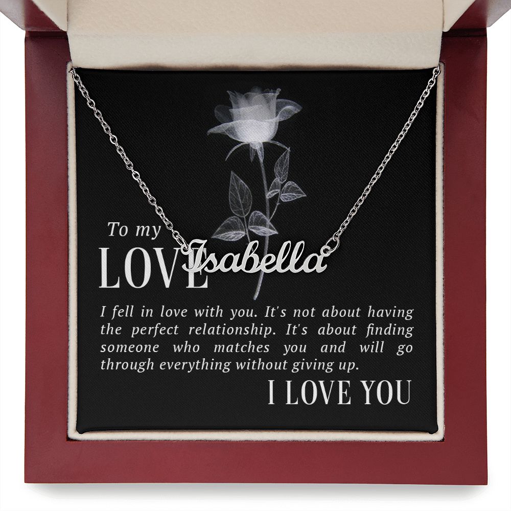 Sweetheart Name Necklace-I fell in love | Custom Heart Design