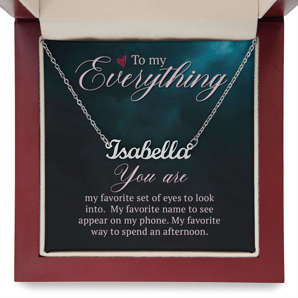 Custom Name Necklace-To my everything | Custom Heart Design