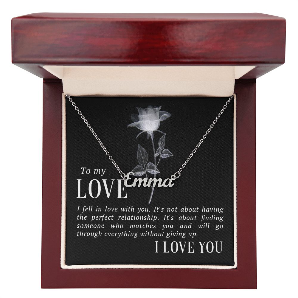 Sweetheart Name Necklace-I fell in love | Custom Heart Design