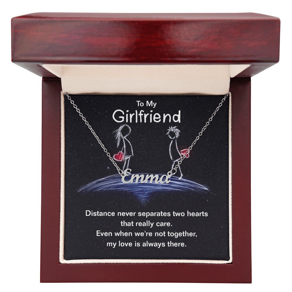 Girlfriend Name Necklace-You are the stars in my sky | Custom Heart Design
