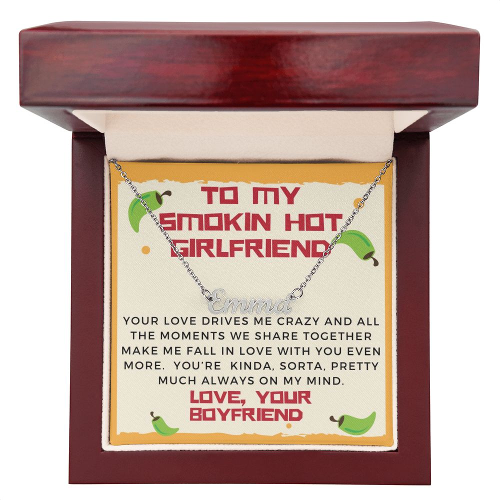 Girlfriend Name Necklace-Your love drives me crazy | Custom Heart Design