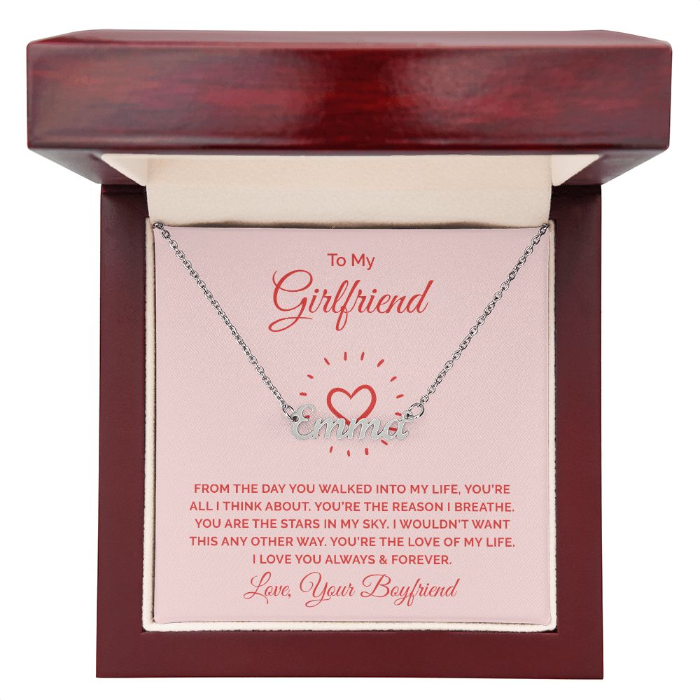 Girlfriend Name Necklace-You are the stars in my sky | Custom Heart Design