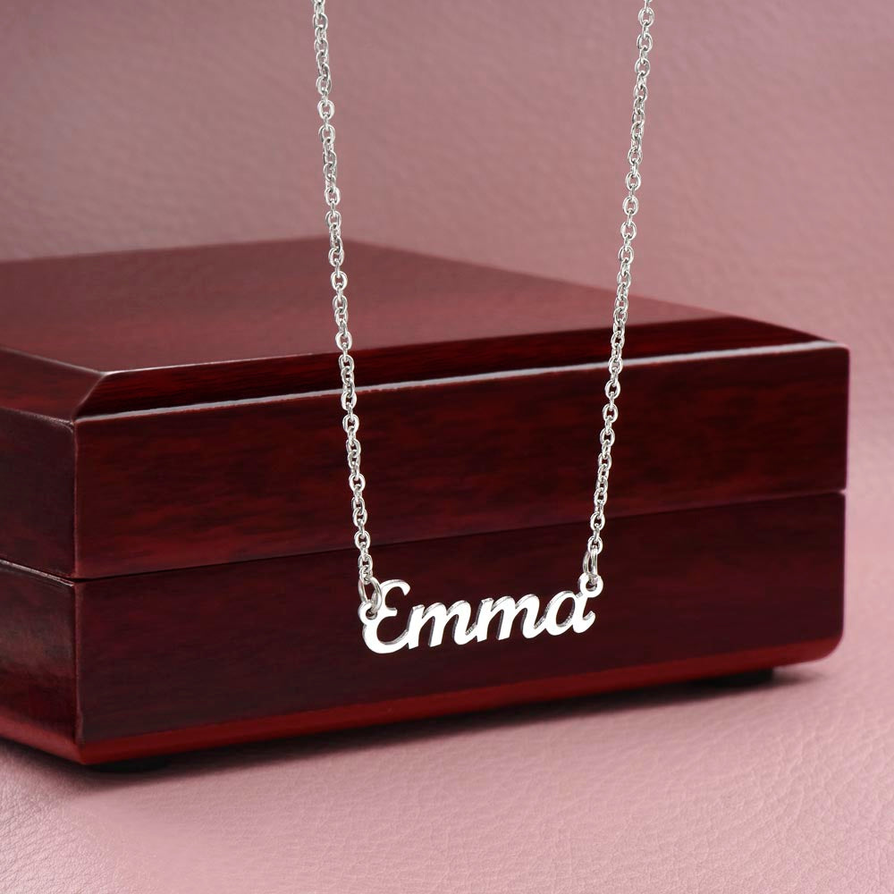 Girlfriend Name Necklace-When I look in your eyes | Custom Heart Design