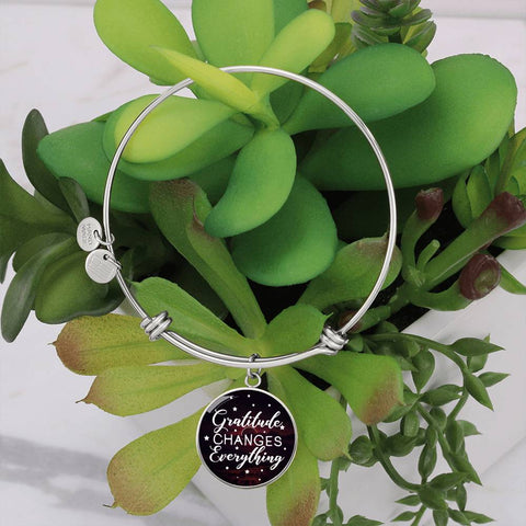 Gratitude changes everything-Bangle - Custom Heart Design