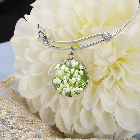 Birth Flower-May Lily of the Valley Bracelet | Custom Heart Design