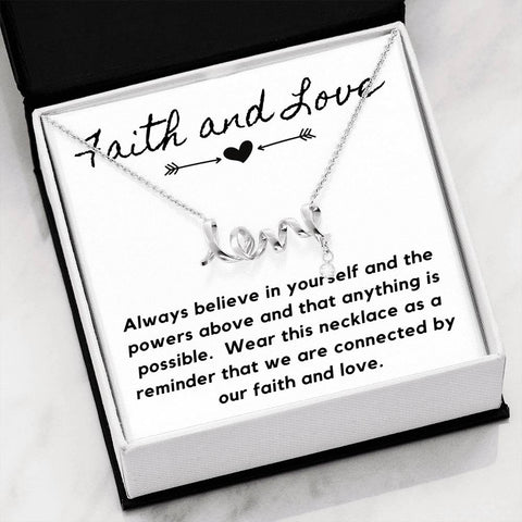 Faith and Love-Scripted Love Necklace - Custom Heart Design