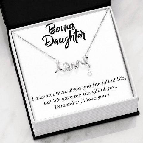 To Bonus Daughter, Life gave me the gift of you. - Custom Heart Design