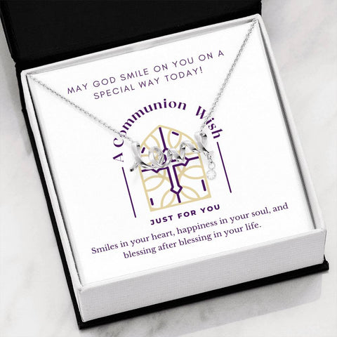 First Communion Wish for Her-Scripted Love - Custom Heart Design