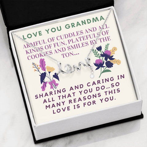 To Grandma, Armful of cuddles -Love Script - Custom Heart Design