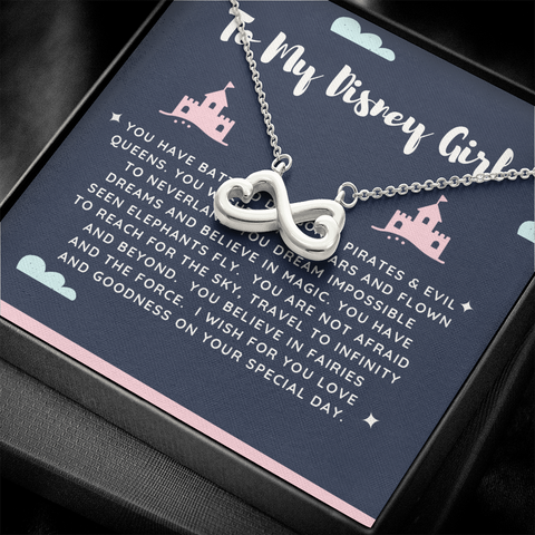Disney Girl-Infinity Necklace - Custom Heart Design
