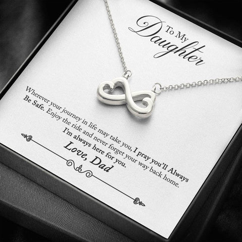Infinity Hearts Necklace for Daughter From Dad | Custom Heart Design