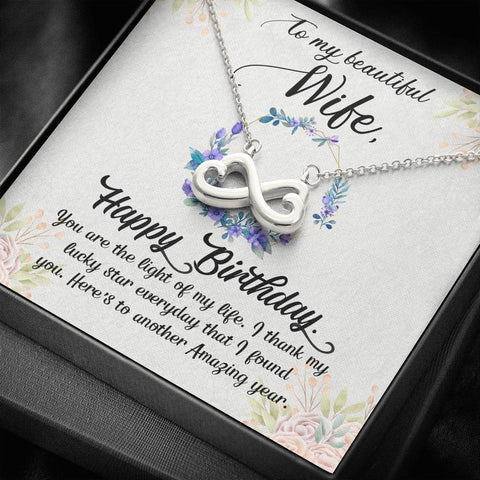 Infinity Hearts Birthday Necklace for Wife | Custom Heart Design