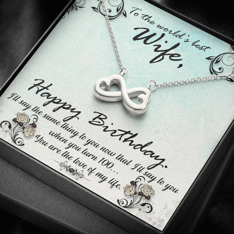 Infinity Hearts Birthday Necklace for Wife | Custom Heart Design