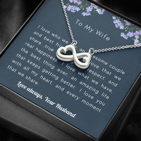 Infinity Hearts Necklace for Wife | Custom Heart Design