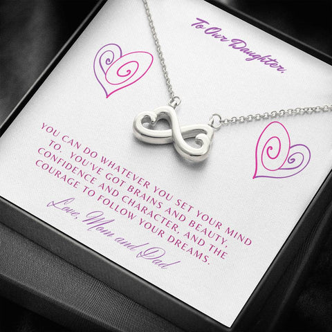 Infinity Hearts Necklace for Daughter | Custom Heart Design