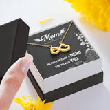 Mom Remembrance, Heaven needed a hero-Infinity Heart Necklace - Custom Heart Design