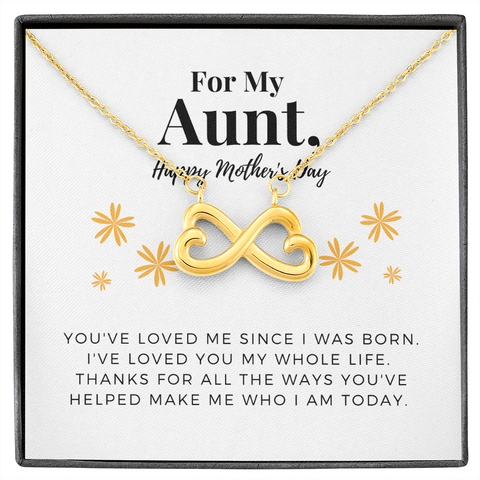 *To My Aunt, Happy Mother's Day-Infinity Necklace - Custom Heart Design