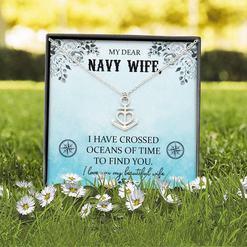 To Dear Navy Wife-Heart of the Ocean Necklace - Custom Heart Design