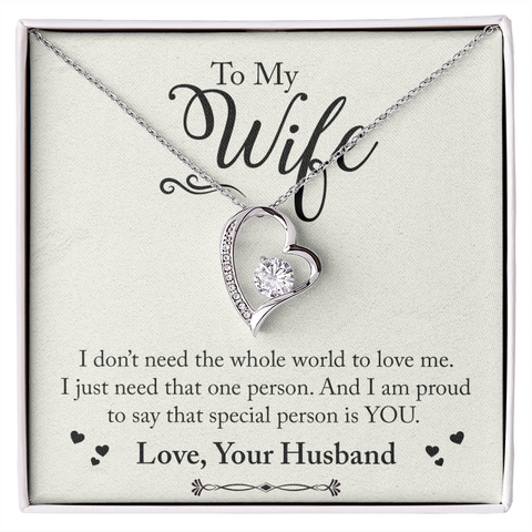 Wife Heart Necklace, Floating Heart Necklace, Beautiful Wife Necklace-I just need you | Custom Heart Design