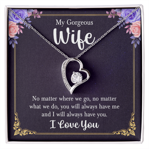 Wife Heart Necklace, Floating Heart Necklace, Beautiful Wife Necklace-Always have me | Custom Heart Design