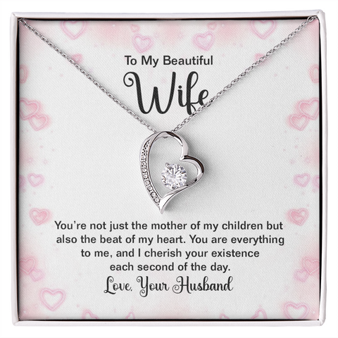 Wife Heart Necklace, Floating Heart Necklace, Beautiful Wife Necklace-The beat of my heart | Custom Heart Design