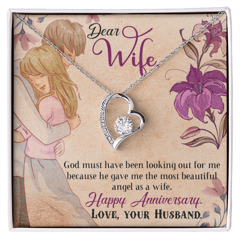 God must have been Wife Heart Necklace, Floating Heart Necklace, Beautiful Wife Necklace-God gave me an angel | Custom Heart Design