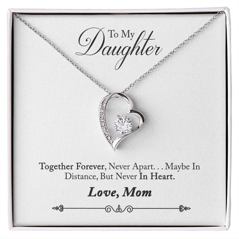 Daughter Floating Heart Necklace, Heart Necklace | Custom Heart Design