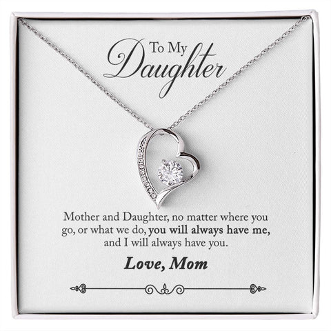 Daughter Floating Heart Necklace, Heart Necklace | Custom Heart Design