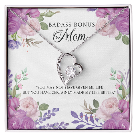 Sentimental Heart Necklace for Bonus Mom | Custom Heart Design